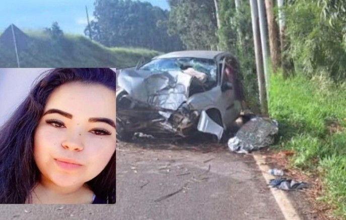 Identificada jovem de 22 anos que morreu após carro sair da pista e bater em árvore