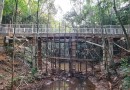 Obra de melhoria na passarela da gruta do Jacutinga