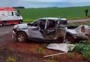 Colisão entre caminhonete e caminhão deixa uma vítima grave em acidente entre Realeza e Santa Izabel do Oeste