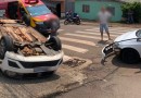 Gol do DER capota após colisão