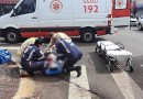 Motociclista fica ferida em colisão no cruzamento das Ruas Porto Alegre e São Paulo