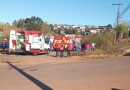 Caminhão tomba na BR 280, em Marmeleiro