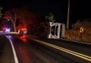 Motorista fica ferido após caminhão tombar na PR-475