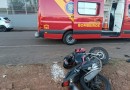 Colisão entre carro e motocicleta deixa jovem ferido