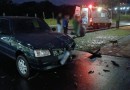 Acidente entre carro e moto deixa motociclista ferido