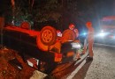 Homem fica ferido após veículo capotar na PR-182