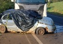 Casal morre e trágico acidente entre carro e carreta na BR 163 em Capanema