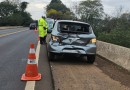 Colisão entre carro e caminhão deixa mulher ferida em Francisco Beltrão