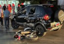 Acidente entre carro e moto em Coronel Vivida