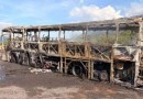 Ônibus é destruído por incêndio na BR-376