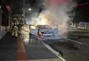 Carro pega fogo em Xanxerê e mobiliza Corpo de Bombeiros