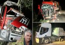 Acidente envolvendo três caminhões deixa uma pessoa morta na PR 182