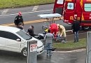 Colisão entre automóvel e motocicleta deixa jovem ferido