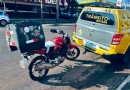 Motociclista fica ferido após colisão com carro