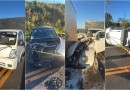 Grave acidente com oito veículos deixa feridos na PRC-158 em Coronel Vivida