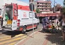 Colisão entre caminhonete e motocicleta deixa jovem ferido