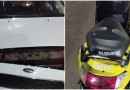 Colisão entre carro e moto deixa jovem ferida