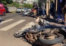 Motociclista tem ferimentos graves ao colidir com outra moto