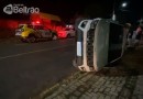Jeep acaba tombando após acidente no bairro São Cristóvão