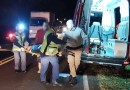 Pai e filha ficam feridos em acidente envolvendo caminhão e moto na PR-180