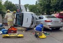 Colisão entre dois veículos no centro de Francisco Beltrão deixa motorista ferido