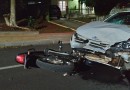 Homem fica ferido em colisão entre motocicleta e carro em SMO
