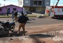 Acidente entre moto e carro é registrado na Avenida Antonio Silvio Barbieri
