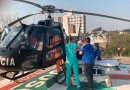 Paciente é transferido por helicóptero do SAER