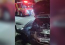 Veículo pega fogo durante a madrugada