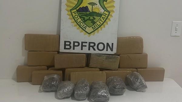 BPFRON apreende mais de 15kg de maconha em Ampére