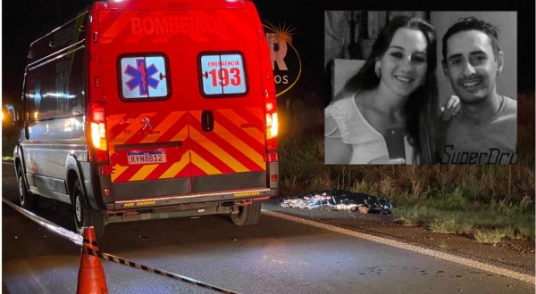 Casal morre em acidente na BR-163; a mulher chegou a ser socorrida mas não resistiu