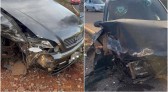 Colisão frontal deixa família ferida na estrada Santa Bárbara