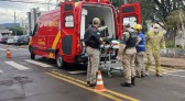 Jovem fica ferido em colisão entre camionete e motocicleta no centro
