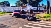 Colisão entre camionete e motocicleta deixa motociclista gravemente ferido no Bairro Vila Nova