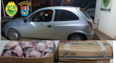 Veículo é apreendido com oito caixas de picanha