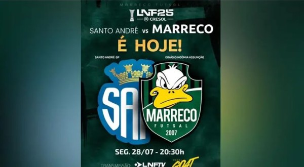 Marreco entra em quadra nesta segunda-feira em jogo decisivo contra o Santo André pela LNF