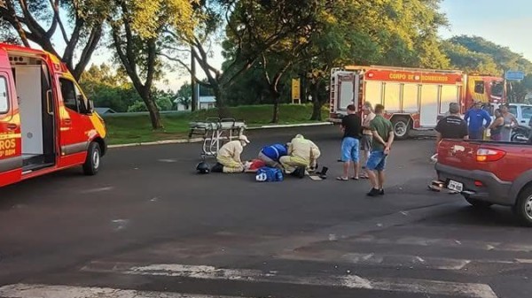 Acidente de trânsito é registrado no Bairro São Cristóvão em Coronel Vivida