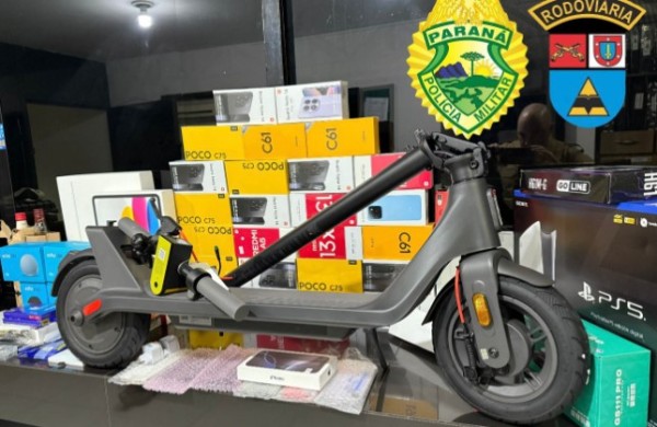 Polícia Rodoviária apreende celulares e eletrônicos ilegais na PR-182