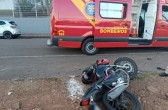 Colisão entre carro e motocicleta deixa jovem ferido