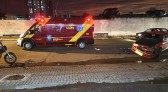 Motociclista tem ferimentos graves em acidente com carro