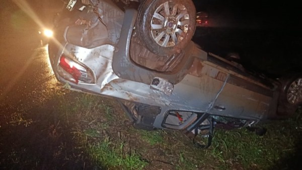 Homem fica ferido após capotamento na BR-163 entre Toledo e Cascavel 