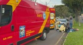 Motociclista sofre acidente e fratura exposta em Francisco Beltrão