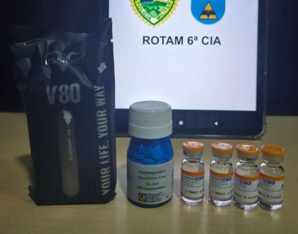 BPRv apreende medicamentos proibidos e anabolizantes, na PR-182