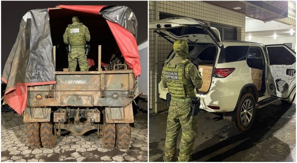 Polícia Militar apreende grande quantidade de cigarros e recupera veículo furtado em Barracão