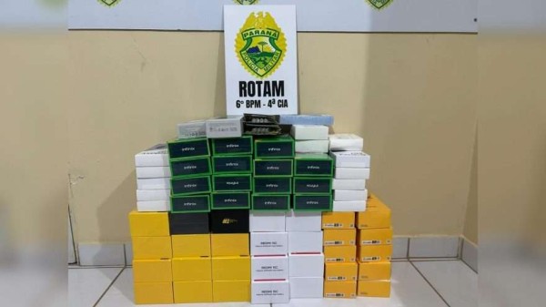 Rotam apreende eletrônicos sem nota com passageira de ônibus