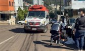 Motociclista fica ferida após colisão