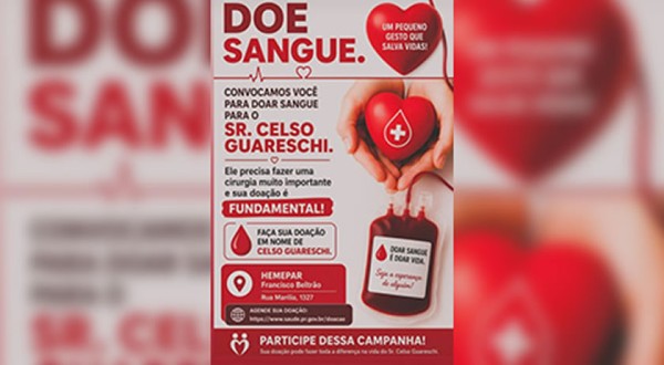 Campanha de doação de sangue é realizada para ajudar vítima de assalto em Barracão