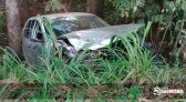 Carro cai em barranco em colisão frontal na BR-163