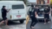 Motorista quebra carros com machado após acidente de trânsito no Paraná