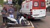 Colisão entre carro e moto deixa uma pessoa ferida